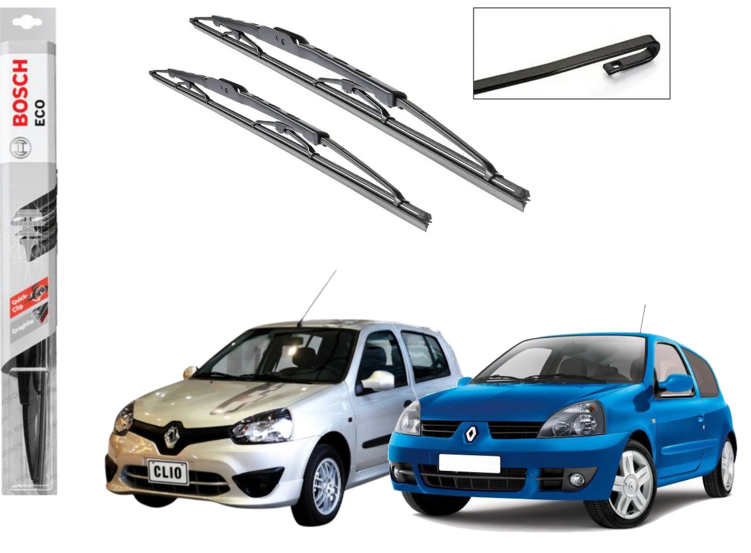 Plumillas Bosch ECO Renault Clio Symbol Modelos Del 2003-2012 Limpiaparabrisas