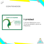 Aviso Espacio 100% Libre de Humo Respire Con Tranquilidad Lámina Plástica