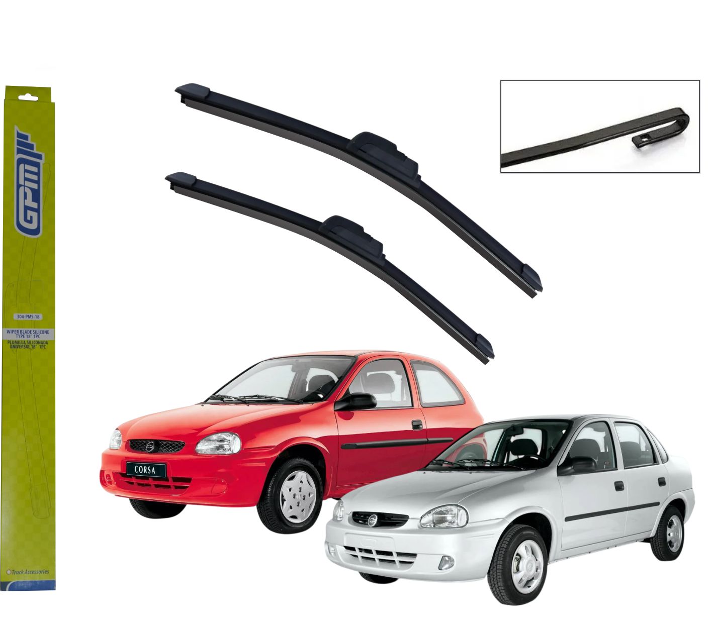 Plumillas GPM Siliconadas Limpiaparabrisas Chevrolet Corsa Active Modelos Del 2002-2012