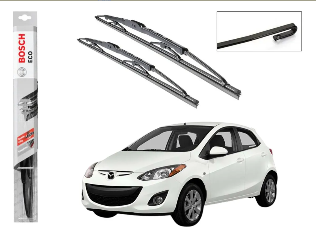 Plumillas Bosch Metálicas Limpiaparabrisas Mazda 2 2007-2013
