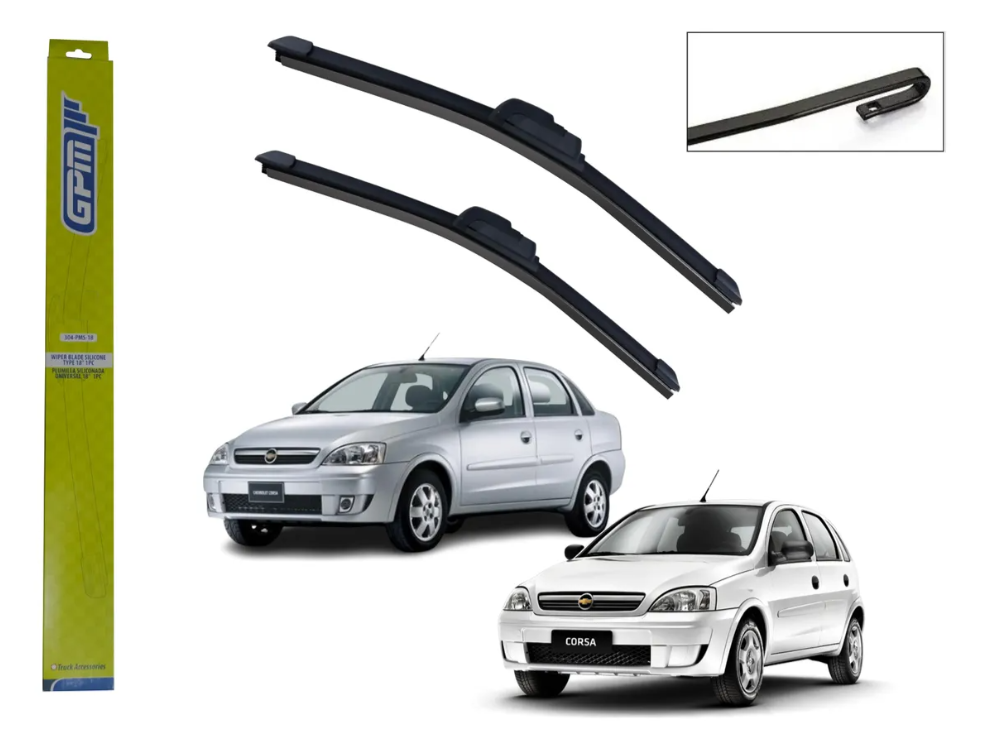 Plumillas Silicona Chevrolet Corsa Evolution Modelos Del 2003-2007 Limpiaparabrisas