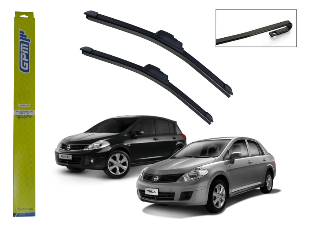 Par Plumilla Silicona Nissan Tiida Modelo Del 2007-2016 Limpiaparabrisas