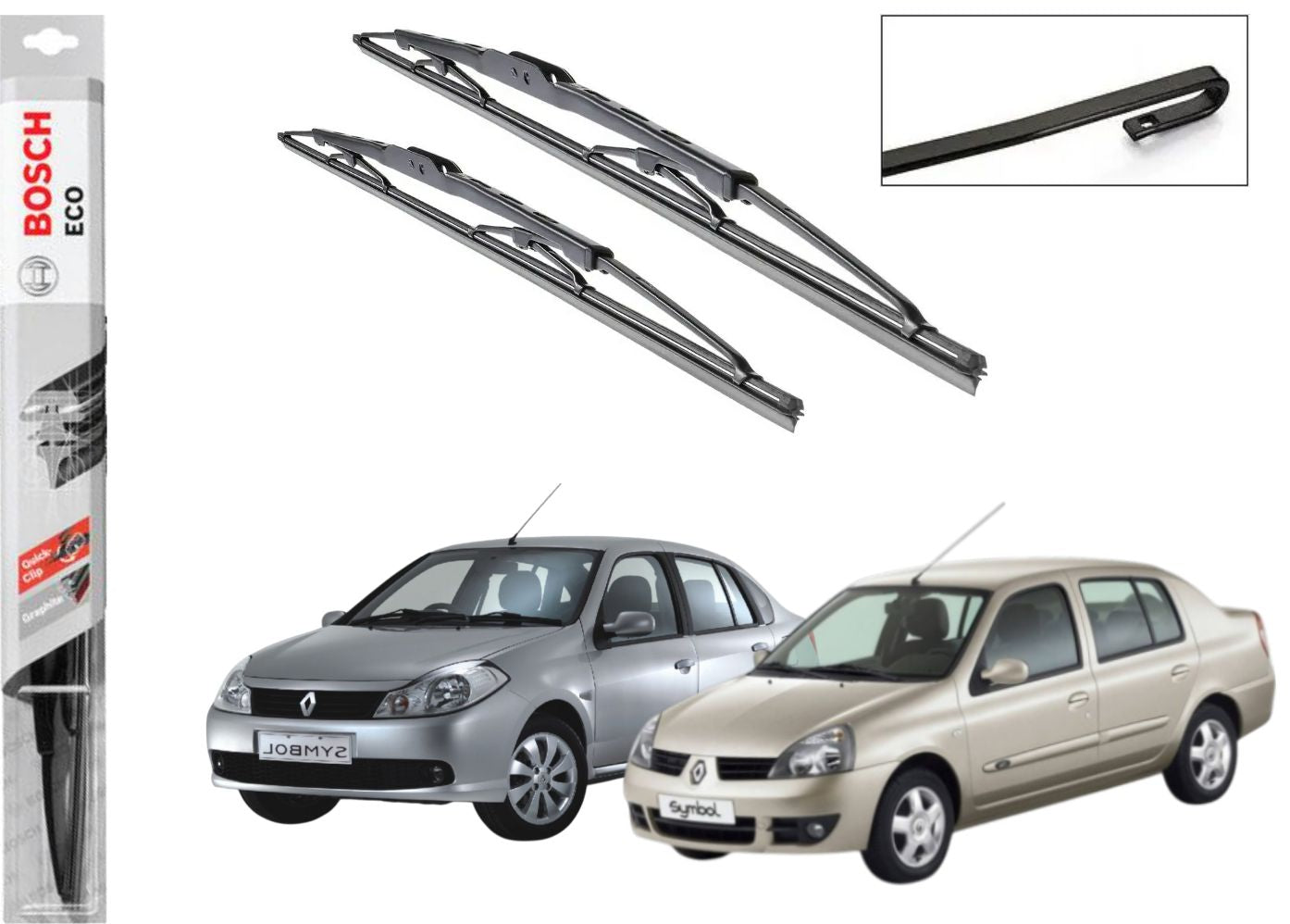Plumillas Bosch ECO Renault Clio Symbol Modelos Del 2003-2012 Limpiaparabrisas