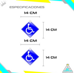 Aviso Letrero Discapacidad Carro Reflectivo Plástico 2 Chupas