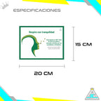 Aviso Espacio 100% Libre de Humo Respire Con Tranquilidad Lámina Plástica