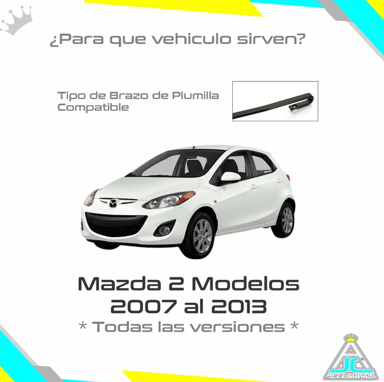 Plumillas Bosch Metálicas Limpiaparabrisas Mazda 2 2007-2013