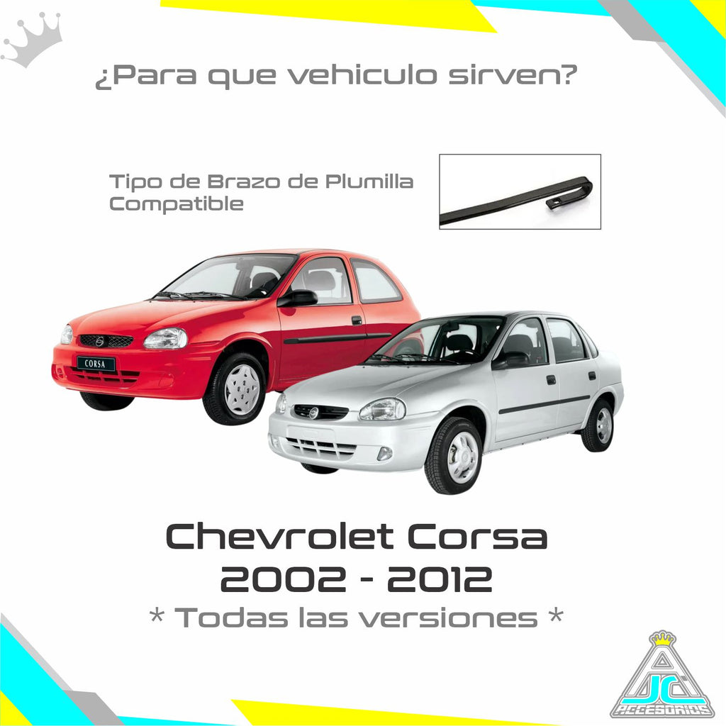 Plumillas Bosch Metálicas Limpiaparabrisas Chevrolet Corsa Active Modelos Del 2002-2012