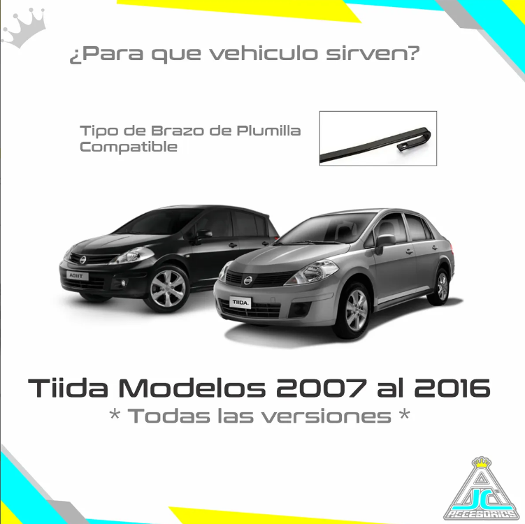 Par Plumilla Silicona Nissan Tiida Modelo Del 2007-2016 Limpiaparabrisas