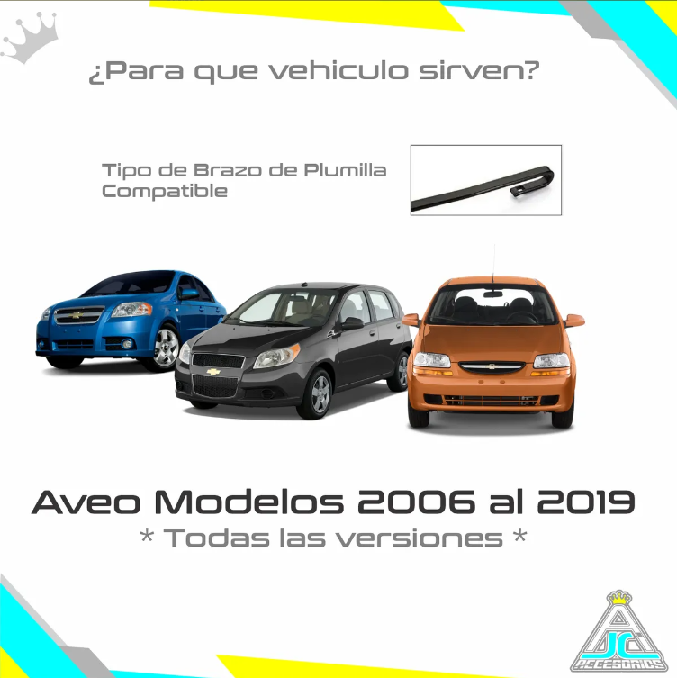 Plumillas Siliconada Chevrolet Aveo Modelos Del 2006-2019 Limpiaparabrisas