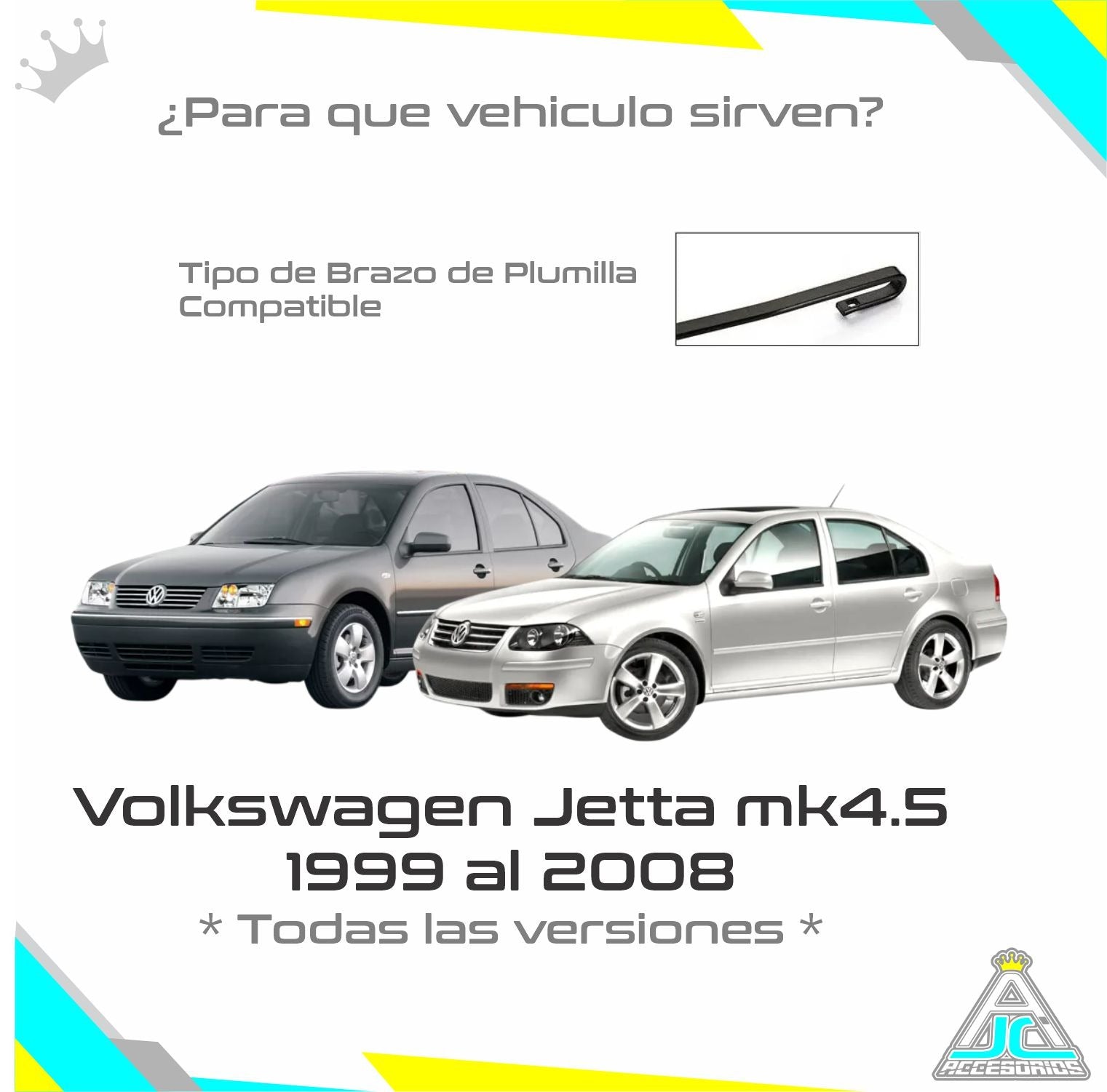 Plumillas Bosch Metálicas Limpiaparabrisas Volkswagen Jetta MK4.5 Modelos De 1999-2008