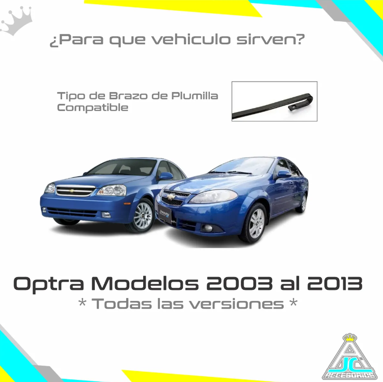 Par Plumilla Bosch Metálicas Chevrolet Optra Limpiaparabrisas Modelos Del 2003 al 2013