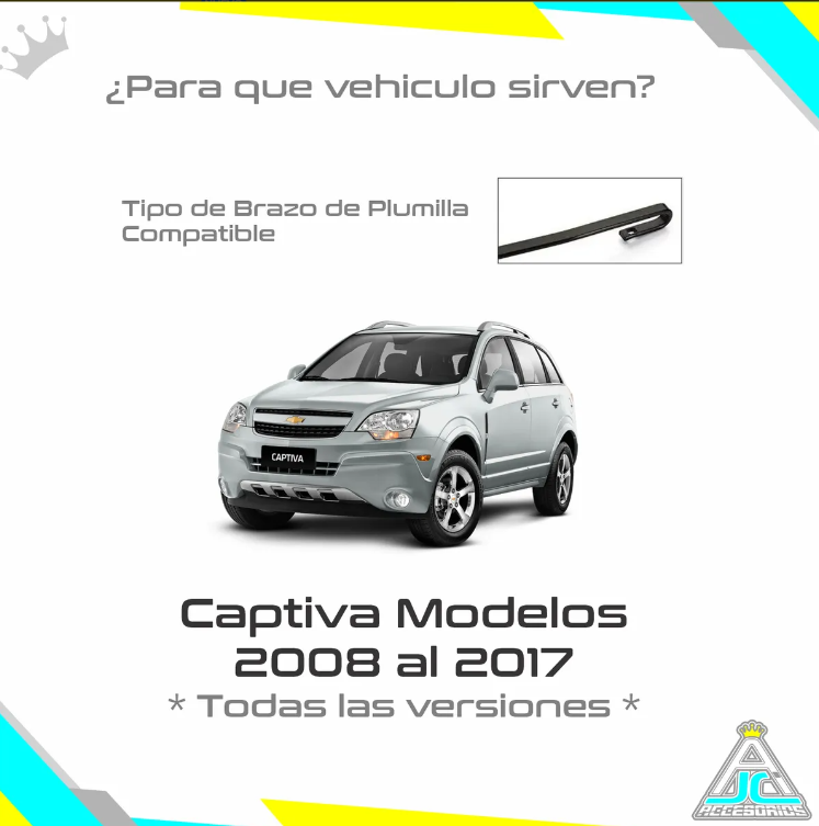 Plumillas Silicona Chevrolet Captiva Modelos Del 2008-2017 Limpiaparabrisas