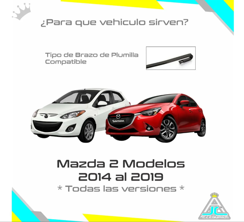Plumillas Bosch Metálicas Limpiaparabrisas Mazda 2 Modelos Del 2014-2019