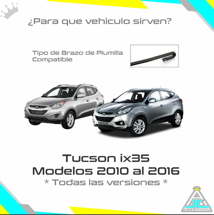 Plumillas Silicona Hyundai Tucson ix35 Modelos Del 2010-2016 Limpiaparabrisas