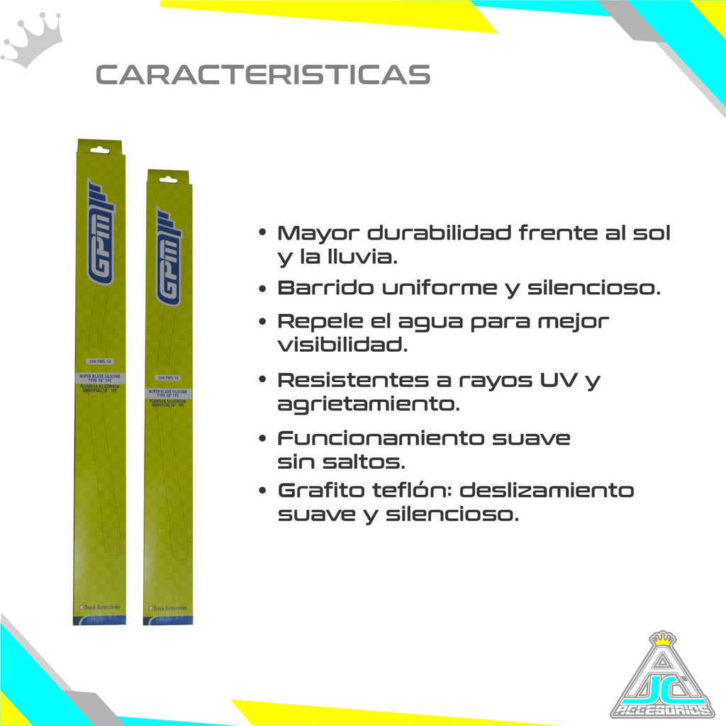 Plumillas GPM Siliconadas Limpiaparabrisas Hyundai Atos Santro Modelos Del 2002-2012