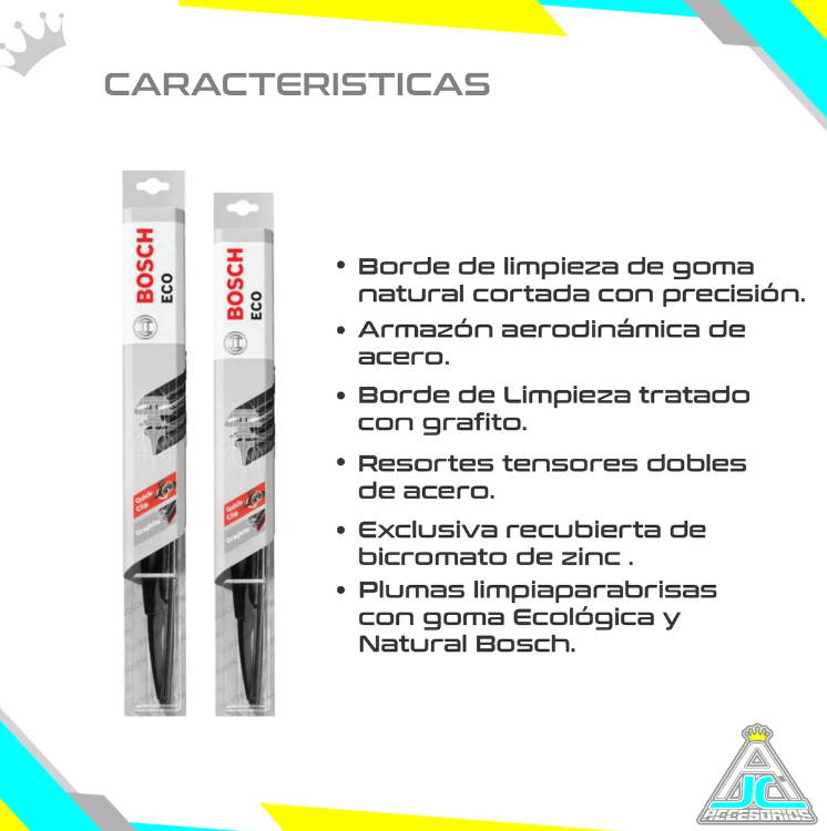 Plumillas Bosch ECO Chevrolet Captiva Modelos Del 2008-2017 Limpiaparabrisas