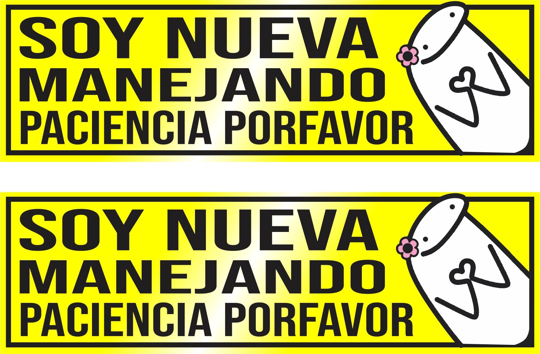 Sticker Reflectivo Soy Nuev@ Manejando Para Carro Moto 2 Unidades