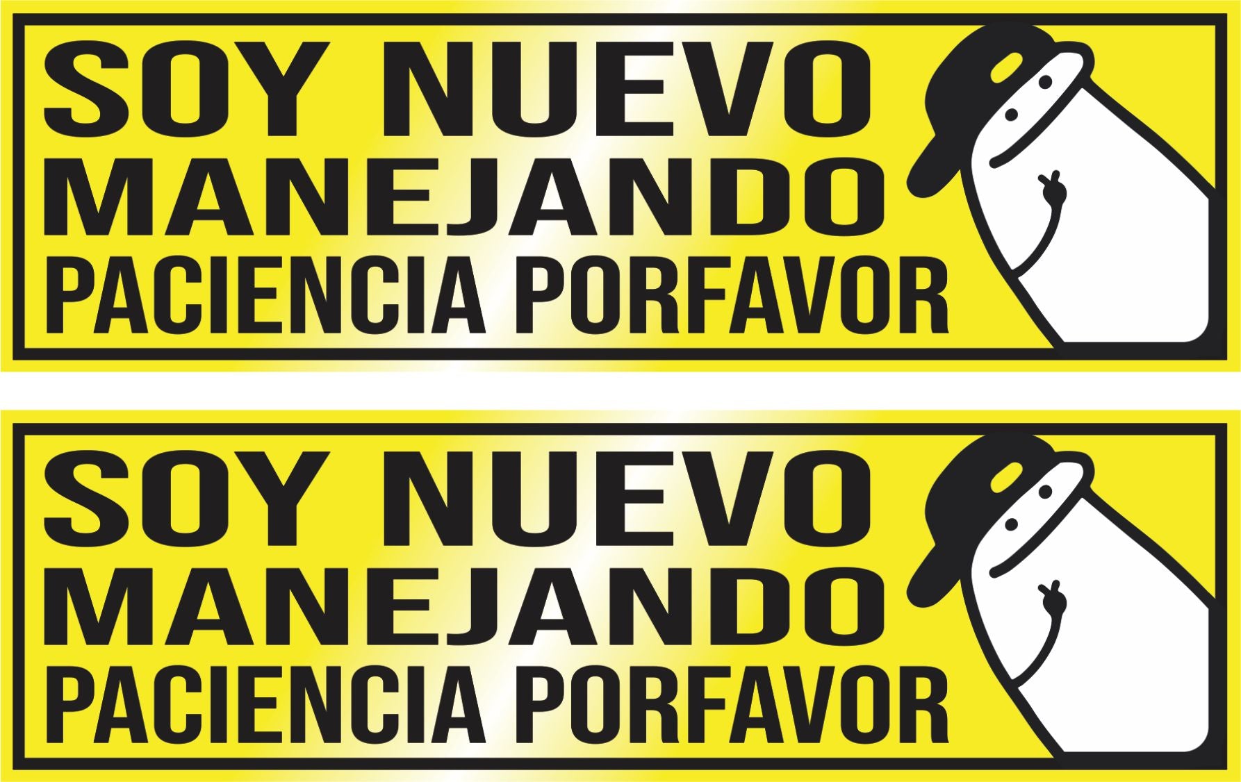 Sticker Reflectivo Soy Nuev@ Manejando Para Carro Moto 2 Unidades