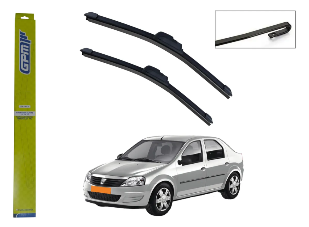 Plumillas Dela Duster Sandero Logan Silicona Limpiaparabrisas