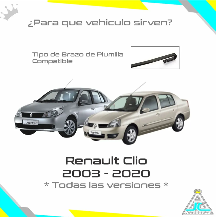 Plumillas Silicona Renault Clio Symbol Modelos Del 2003-2020 Limpiaparabrisas