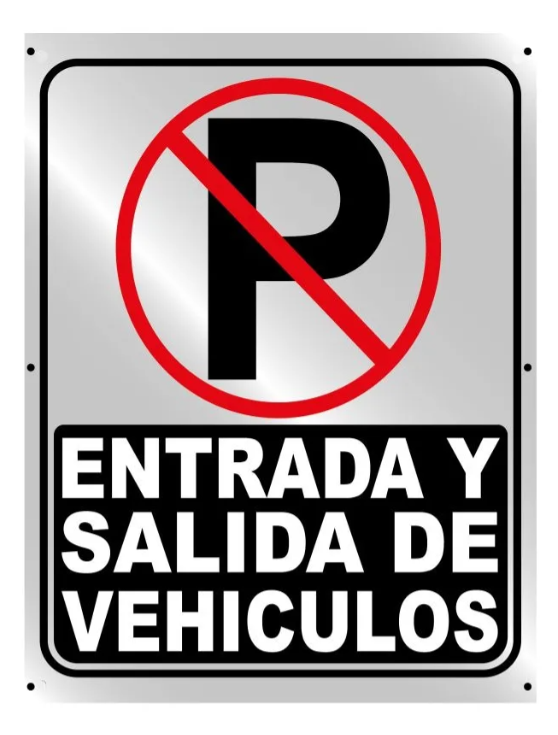 Aviso Letrero Plastico Prohibido Parquear 50x40cm Reflectivo