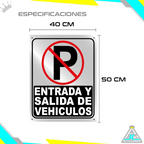 Aviso Letrero Plastico Prohibido Parquear 50x40cm Reflectivo