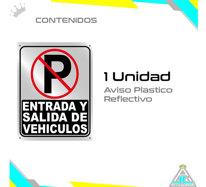 Aviso Letrero Plastico Prohibido Parquear 50x40cm Reflectivo