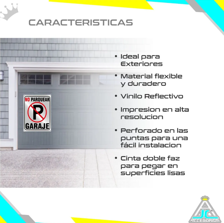 Aviso Letrero Plastico Prohibido Parquear 50x40cm Reflectivo
