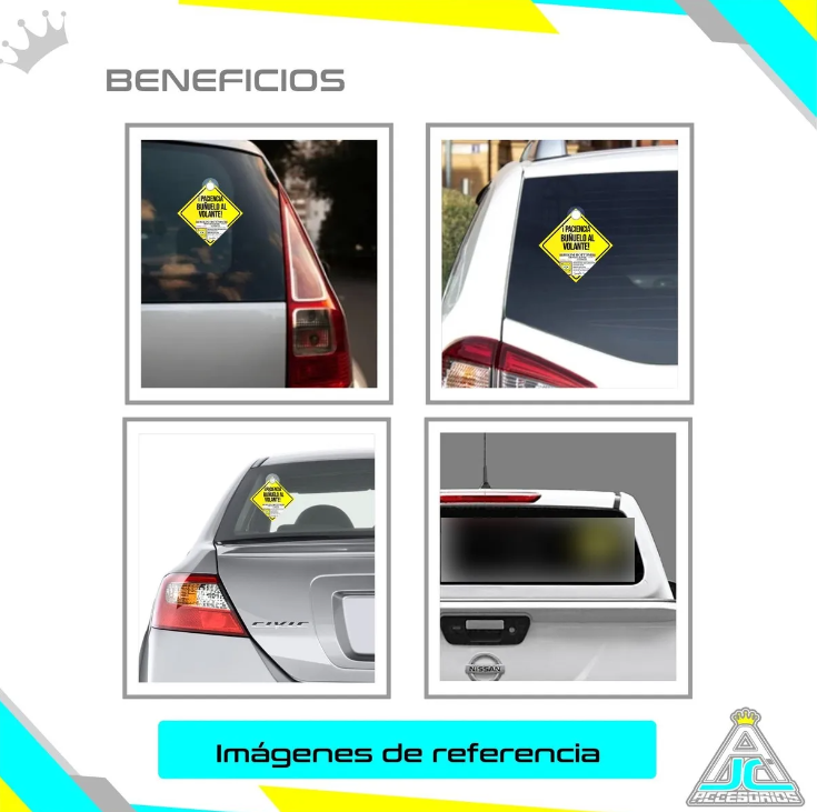 Aviso Letrero Plástico Aprendiz Abordo 2 Unidades Reflectivo Chupa