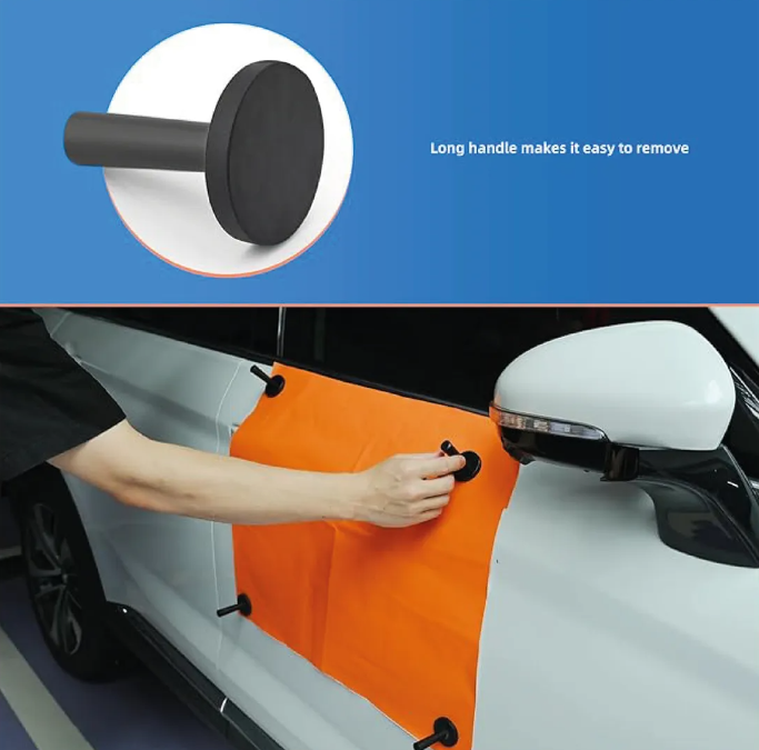 2 Soportes Magnéticos Forrados Imán Para Wrap Vehicular Vinilo Carro