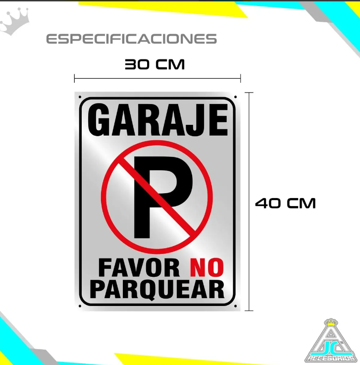 Aviso Letrero Plástico Reflectivo 40x30cm - Prohibido Parquear