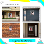 Aviso Letrero Plástico Prohibido Parquear 30x20cm Reflectivo