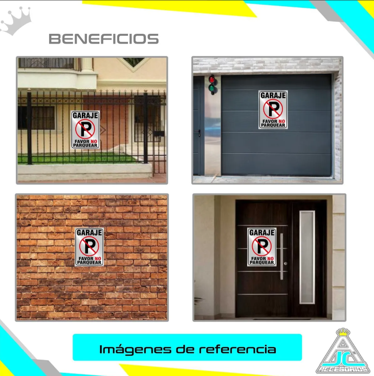 Aviso Letrero Plástico Prohibido Parquear 30x20cm Reflectivo