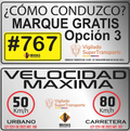 Avisos Reglamentarios Vinilo Reflectivo Velocidad Máxima + Cómo Conduzco Juego X2 30x15cm