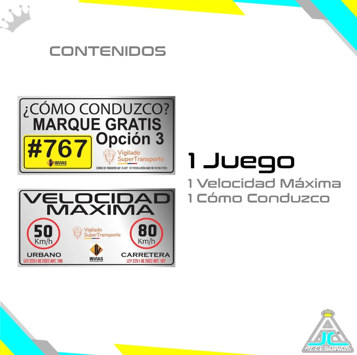 Avisos Reglamentarios Vinilo Reflectivo Velocidad Máxima + Cómo Conduzco Juego X2 30x15cm