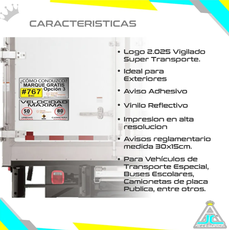 Avisos Reglamentarios Vinilo Reflectivo Velocidad Máxima + Cómo Conduzco Juego X2 30x15cm