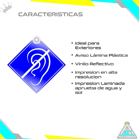Aviso Letrero Discapacidad Carro Reflectivo Plástico 2 Chupas
