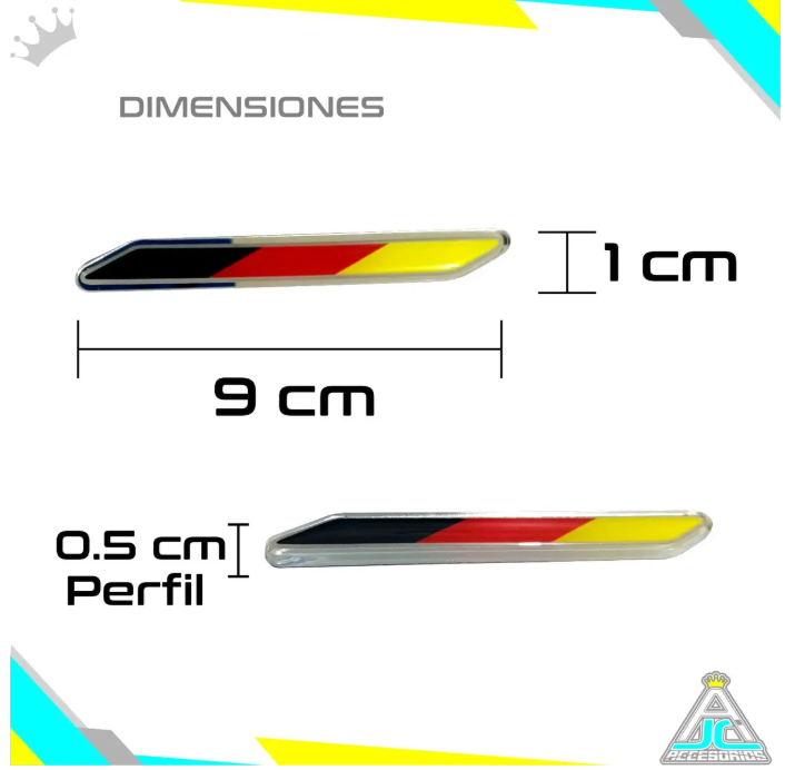 Emblemas Logo Acrilico 3D Resinado Carro Moto Bandera Set X2