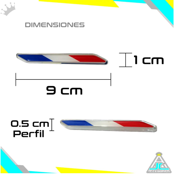 Emblemas Logo Acrilico 3D Resinado Carro Moto Bandera Set X2