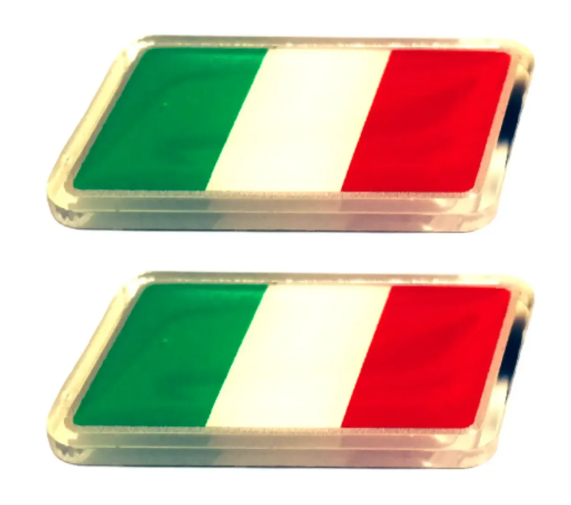 Emblemas Logo Acrilico 3D Resinado Carro Moto Bandera Set X2