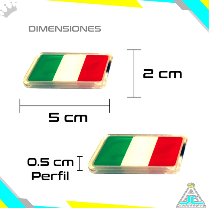 Emblemas Logo Acrilico 3D Resinado Carro Moto Bandera Set X2