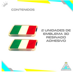 Emblemas Logo Acrilico 3D Resinado Carro Moto Bandera Set X2