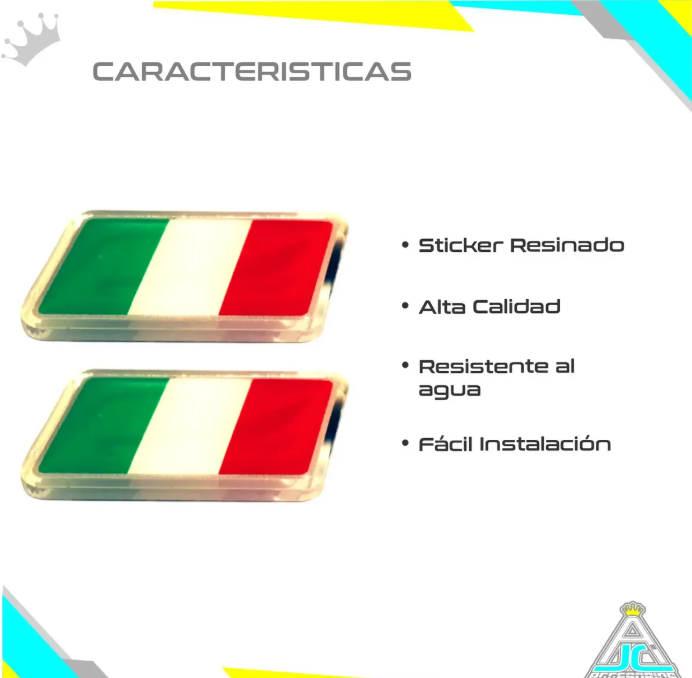 Emblemas Logo Acrilico 3D Resinado Carro Moto Bandera Set X2