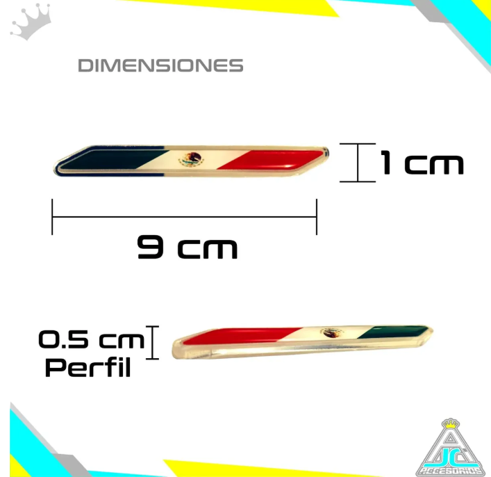Emblemas Logo Acrilico 3D Resinado Carro Moto Bandera Set X2