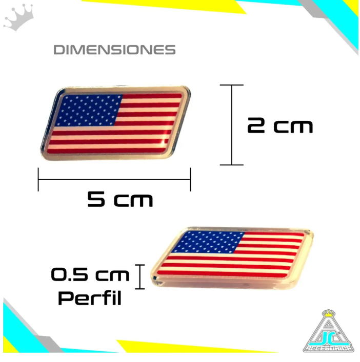 Emblemas Logo Acrilico 3D Resinado Carro Moto Bandera Set X2
