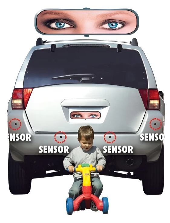 Sensor De Reversa Parqueo Media Luna Display LED 4 Sensores Carro