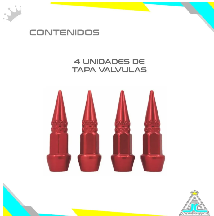 Tapa Válvula Punta Lujo Aluminio Metalizado Set X4 Carro Moto Bicicleta Universal