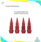 Tapa Válvula Punta Lujo Aluminio Metalizado Set X4 Carro Moto Bicicleta Universal