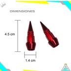 Tapa Válvula Punta Lujo Aluminio Metalizado Set X4 Carro Moto Bicicleta Universal