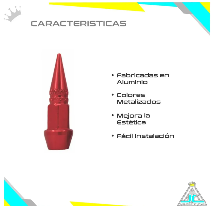 Tapa Válvula Punta Lujo Aluminio Metalizado Set X4 Carro Moto Bicicleta Universal
